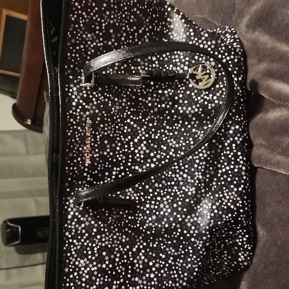 Michael Kors Purple Star Jet Set Travel Leather Tote